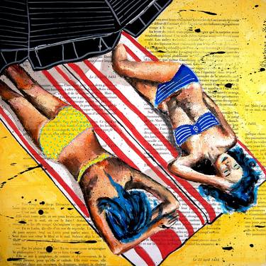 Original Pop Art Beach Painting by Bazévian DelaCapucinière