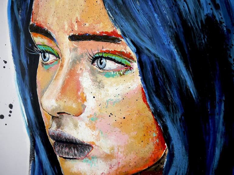 Original Pop Art Portrait Painting by Bazévian DelaCapucinière