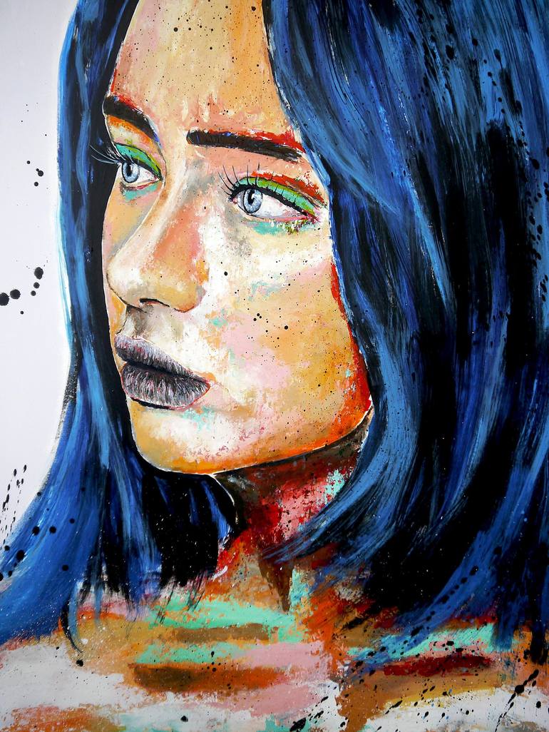 Original Pop Art Portrait Painting by Bazévian DelaCapucinière