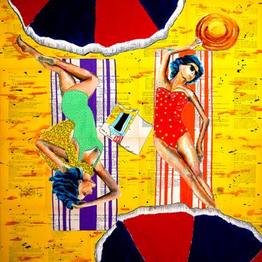 Original Pop Art Beach Painting by Bazévian Delacapucinière