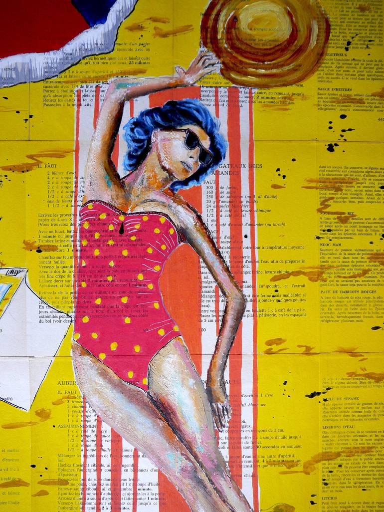 Original Pop Art Beach Painting by Bazévian DelaCapucinière