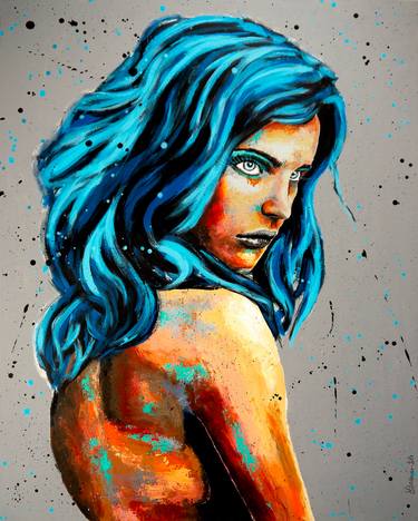 Original Expressionism People Painting by Bazévian Delacapucinière