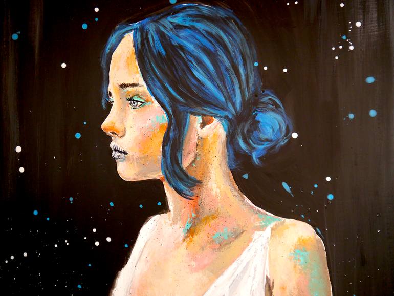 Original Expressionism Women Painting by Bazevian Delacapuciniere