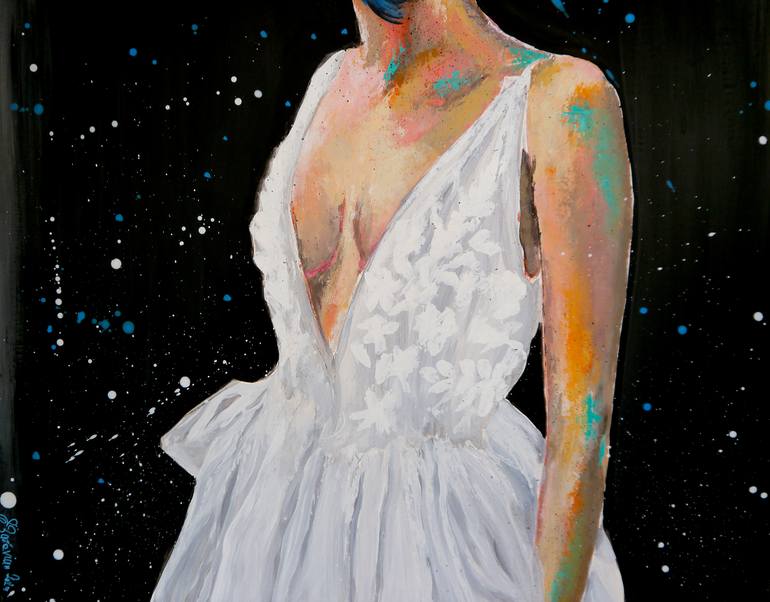 Original Expressionism Women Painting by Bazevian Delacapuciniere
