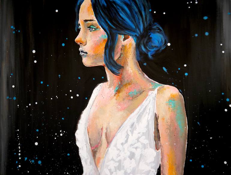 Original Expressionism Women Painting by Bazevian Delacapuciniere