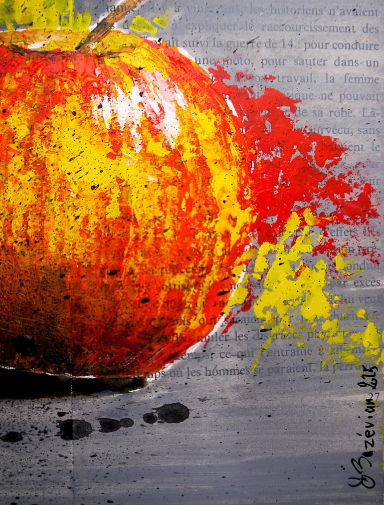 Original Abstract Expressionism Still Life Painting by Bazevian Delacapuciniere