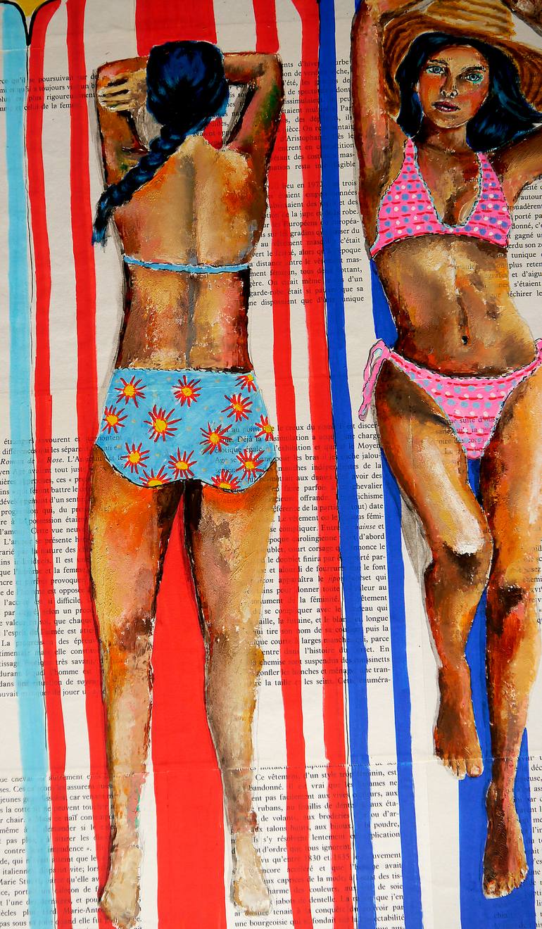 Original Pop Art Beach Painting by Bazevian Delacapuciniere