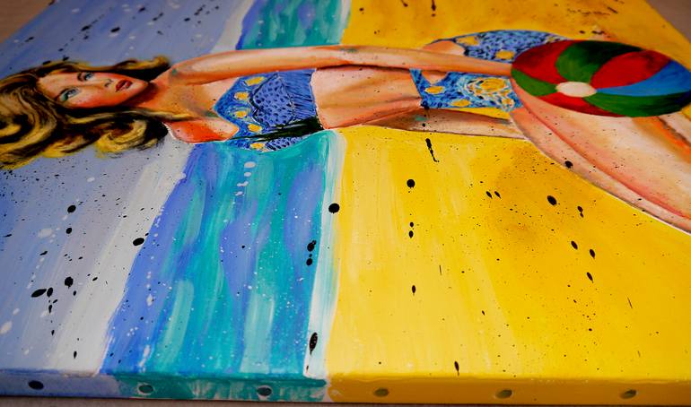 Original Portraiture Beach Painting by Bazevian Delacapuciniere