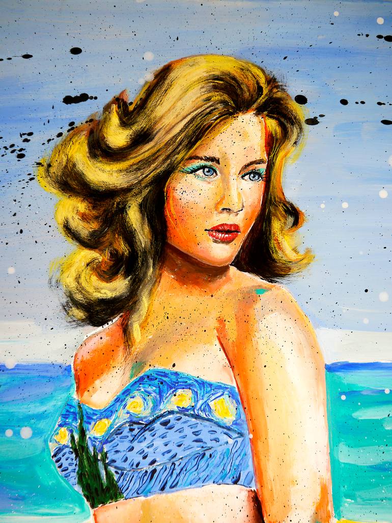 Original Portraiture Beach Painting by Bazevian Delacapuciniere