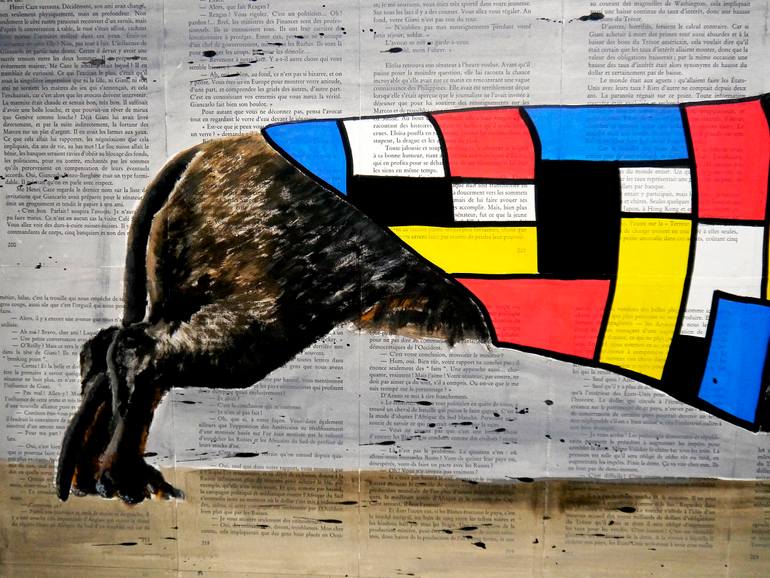 Original Expressionism Animal Painting by Bazevian Delacapuciniere