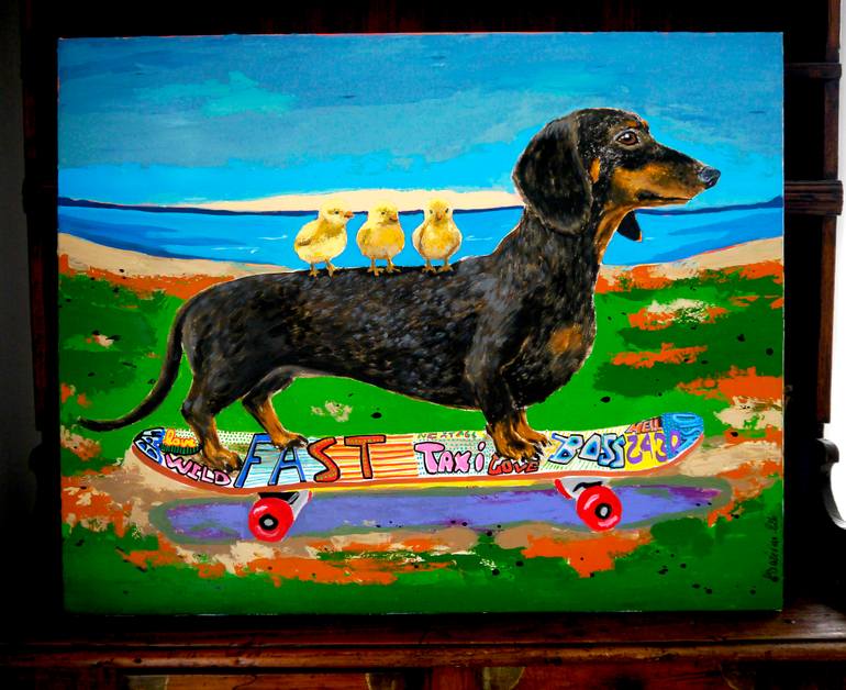 Original Expressionism Animal Painting by Bazevian Delacapuciniere