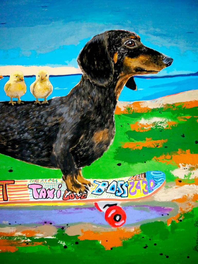 Original Expressionism Animal Painting by Bazevian Delacapuciniere