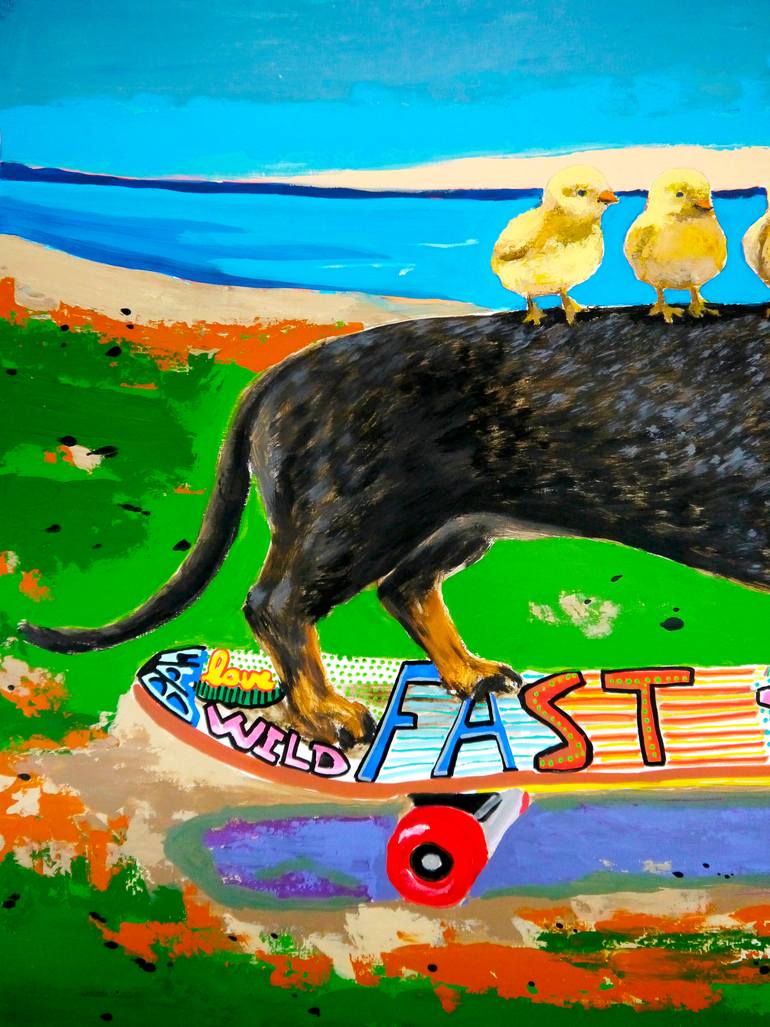 Original Expressionism Animal Painting by Bazevian Delacapuciniere