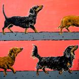 Dachshund dogs Proud Walk 02- Chut les Barbizons! by Bazevian DelaCapuciniere