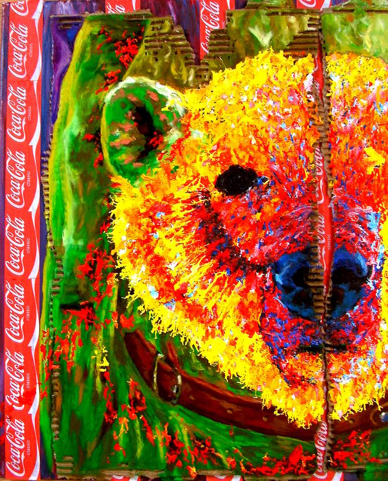 Original Expressionism Animal Painting by Bazevian Delacapuciniere