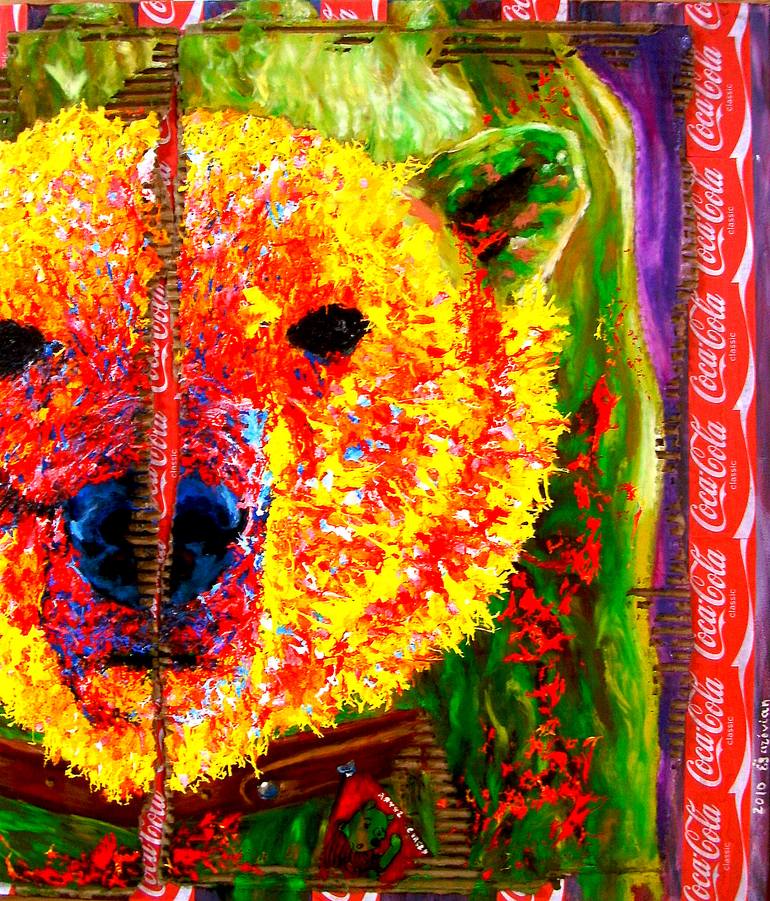 Original Expressionism Animal Painting by Bazevian Delacapuciniere