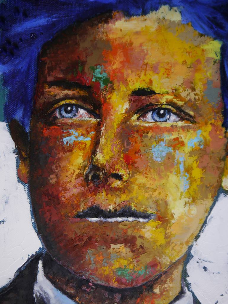 Original Expressionism Portrait Painting by Bazévian DelaCapucinière