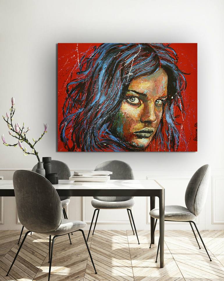 Original Abstract Expressionism People Painting by Bazevian Delacapuciniere