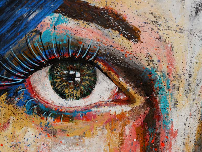 Original Abstract People Painting by Bazevian Delacapuciniere