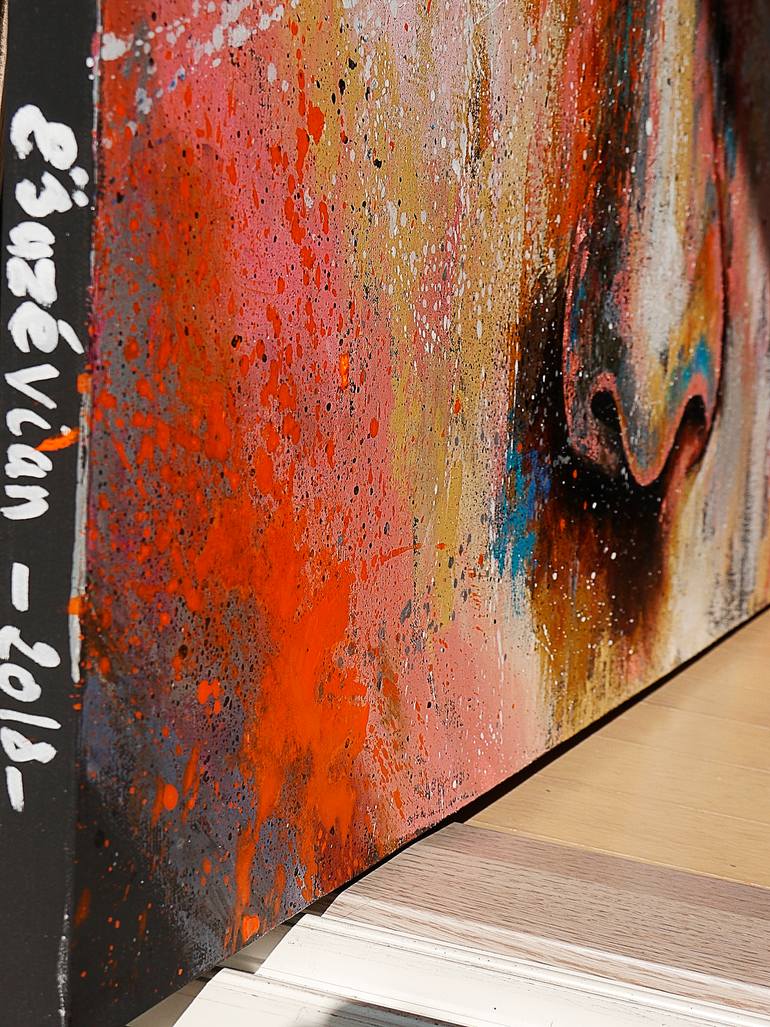Original Abstract People Painting by Bazevian Delacapuciniere