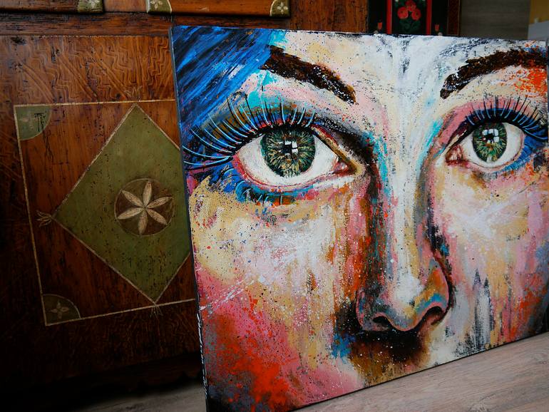 Original Abstract People Painting by Bazevian Delacapuciniere