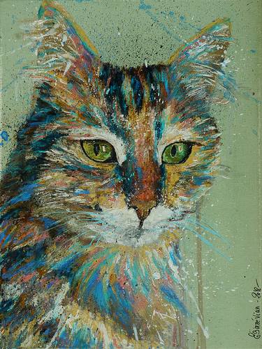 Print of Expressionism Cats Paintings by Bazévian DelaCapucinière