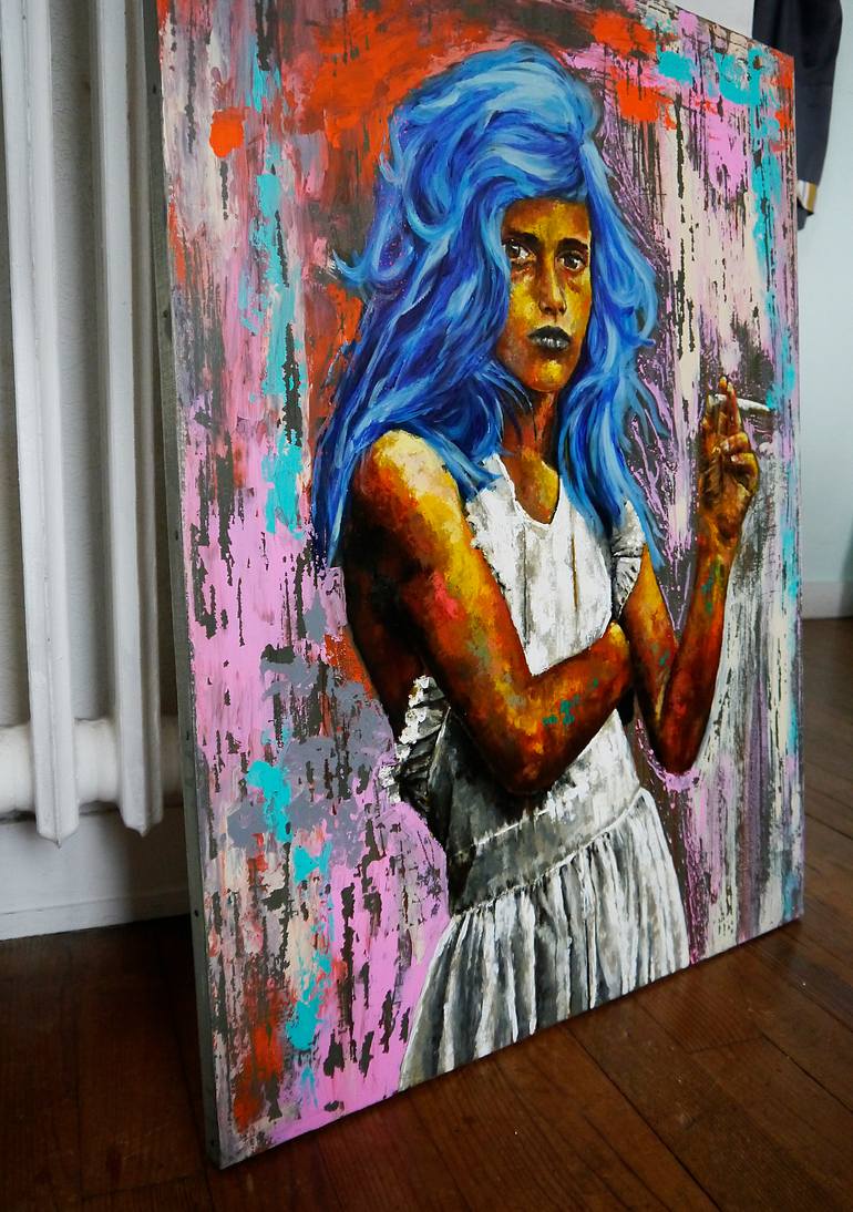 Original Expressionism People Painting by Bazevian Delacapuciniere