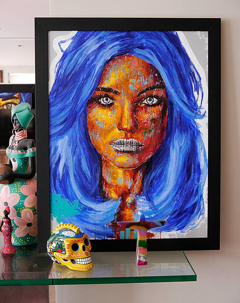 Original Expressionism People Painting by Bazevian Delacapuciniere