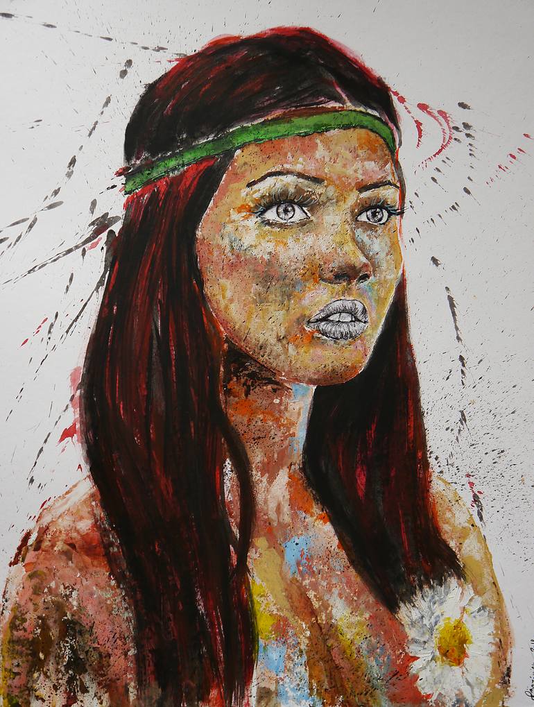 Portrait PS 83 Foxy daisy Woodstockspirit woman Saatchisfaction