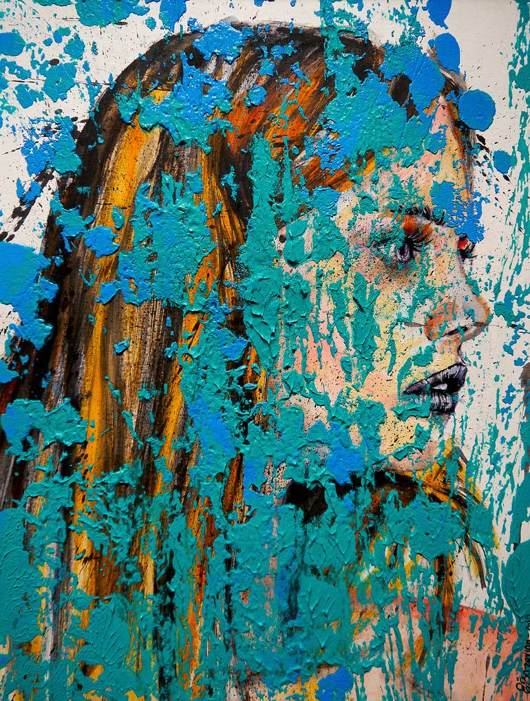 Original Abstract People Painting by Bazevian Delacapuciniere