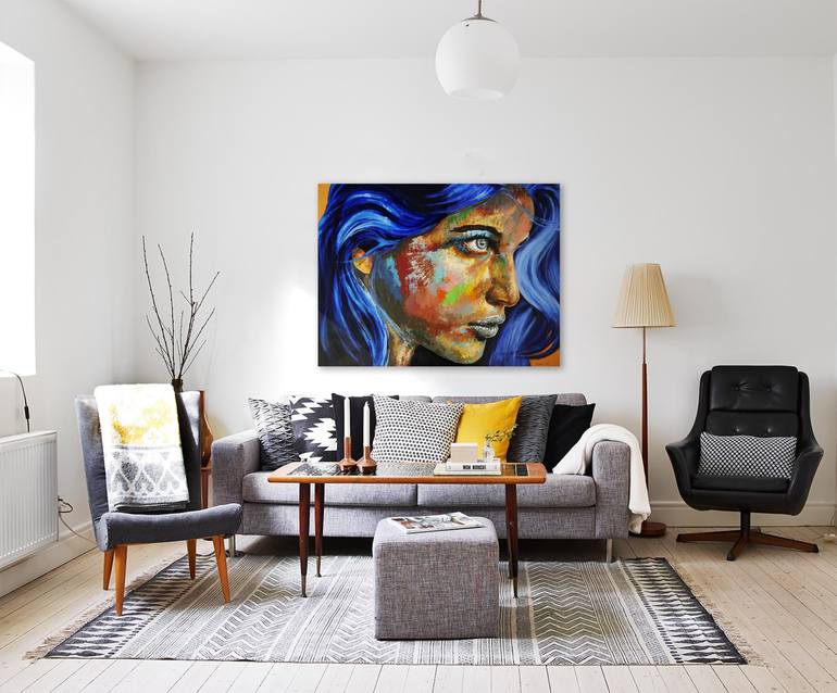 Original Expressionism Portrait Painting by Bazévian DelaCapucinière