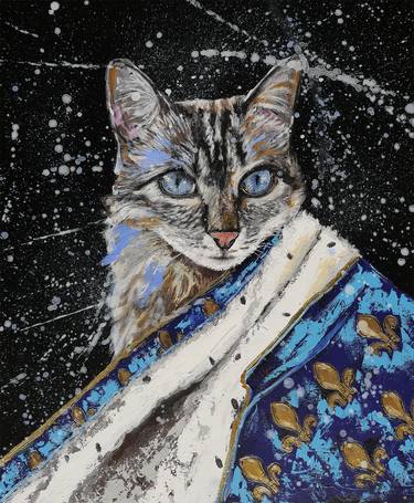 Original Figurative Cats Paintings by Bazévian DelaCapucinière