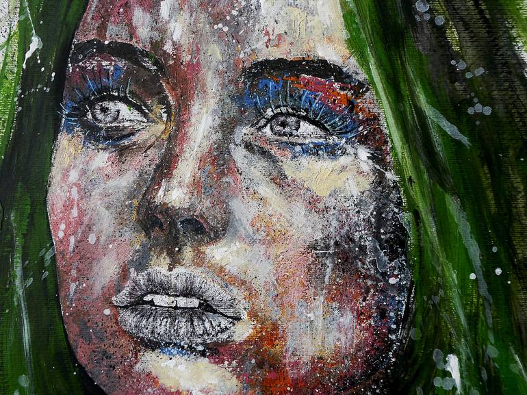 Original Pop Art Portrait Painting by Bazévian Delacapucinière