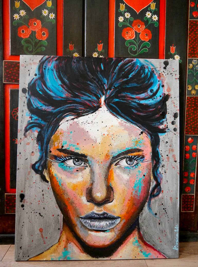 Original Pop Art People Painting by Bazevian Delacapuciniere
