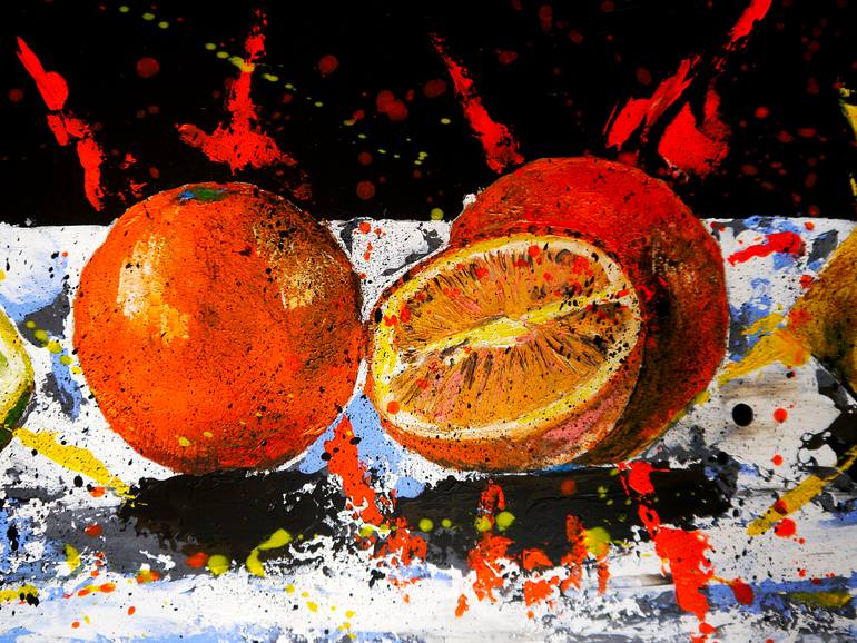 Original Abstract Expressionism Still Life Painting by Bazevian Delacapuciniere