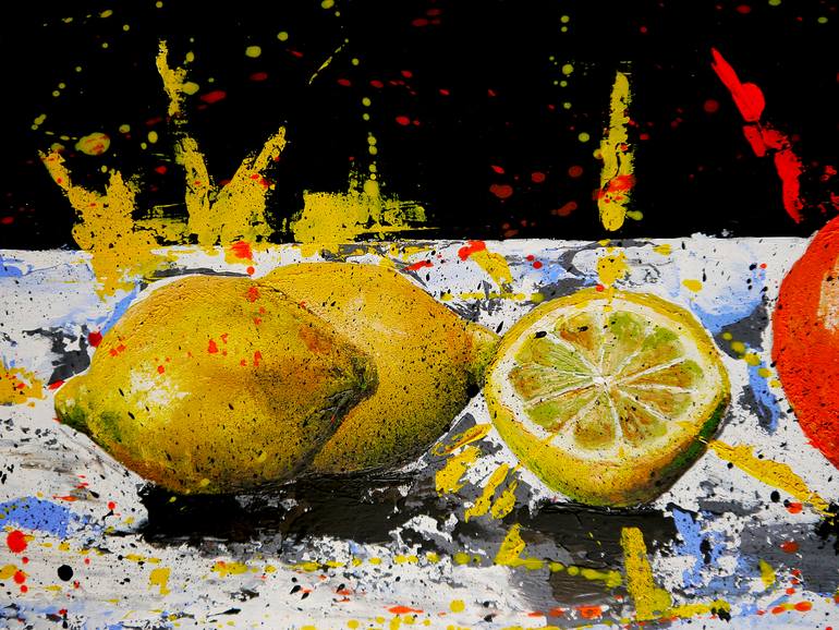 Original Abstract Expressionism Still Life Painting by Bazevian Delacapuciniere