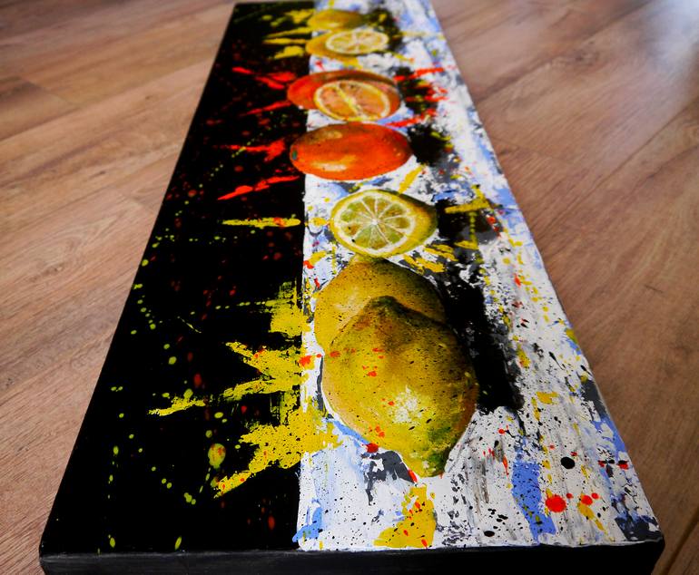 Original Abstract Expressionism Still Life Painting by Bazevian Delacapuciniere