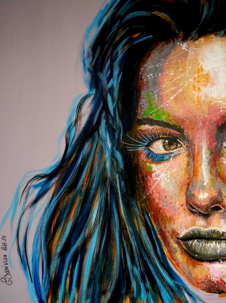 Original Abstract People Painting by Bazevian Delacapuciniere