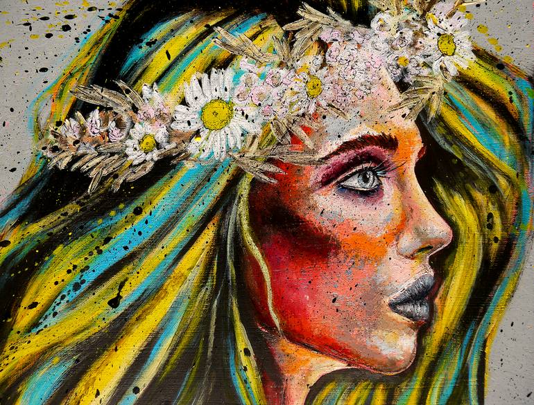 Original Expressionism Women Painting by Bazevian Delacapuciniere