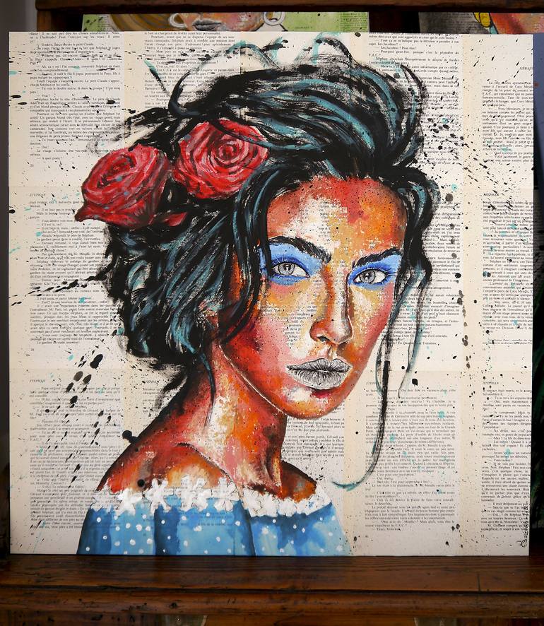 Original Pop Art Women Painting by Bazévian DelaCapucinière