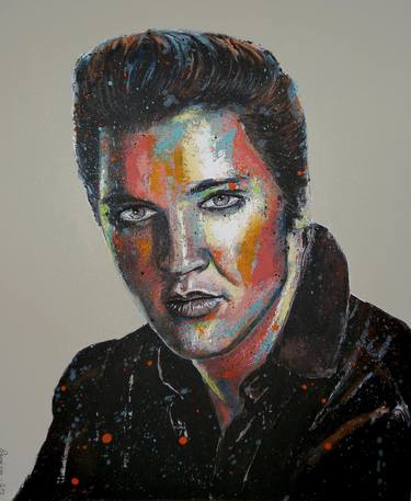 Portrait Black Elvis POP thumb