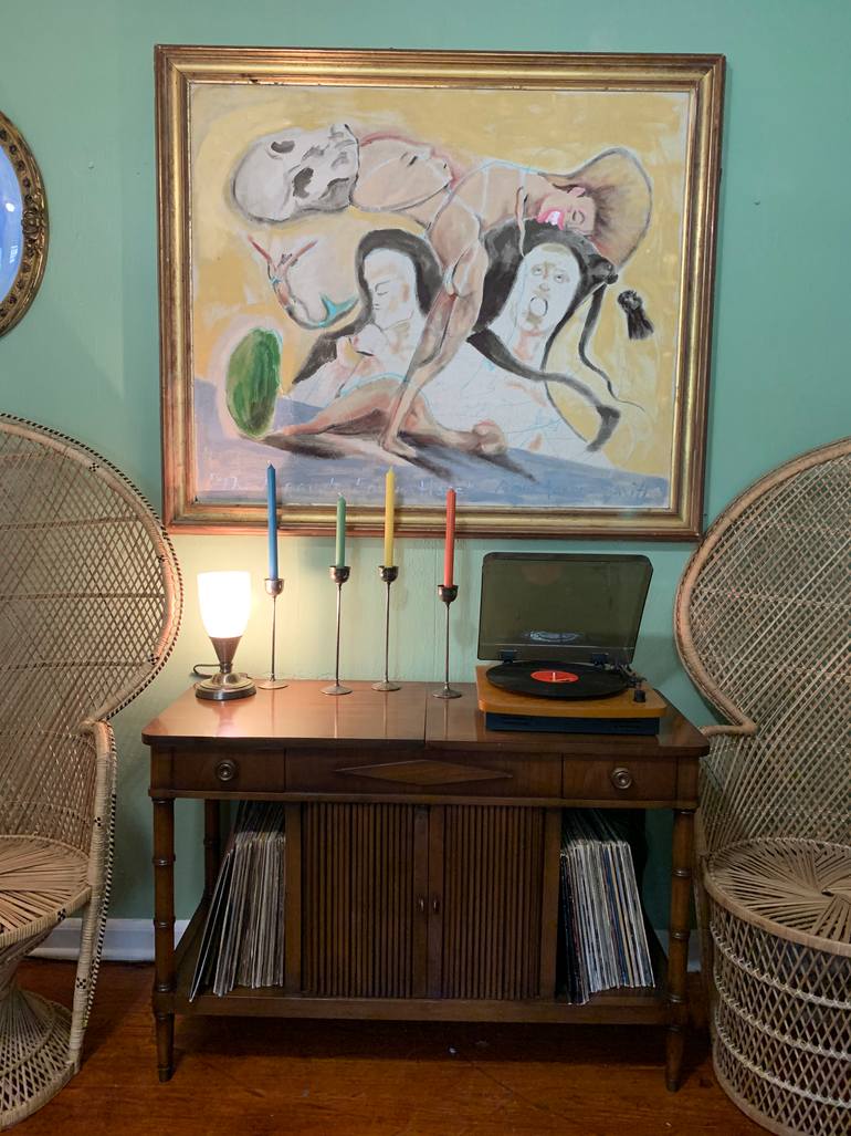 Original Abstract Expressionism People Painting by David Smith