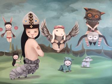 Original Surrealism People Paintings by ivana flores