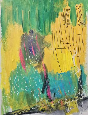 Original Abstract Expressionism Abstract Painting by Niko Mitsuko