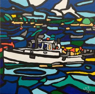 Print of Abstract Boat Paintings by Greg Mason Burns