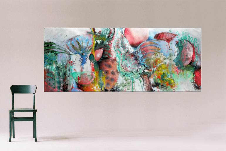 Original Abstract Expressionism Garden Painting by Veronique Egloff