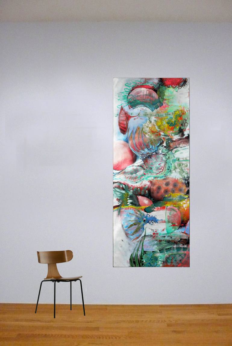 Original Abstract Expressionism Garden Painting by Veronique Egloff