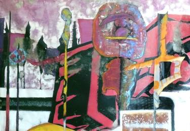 Original Abstract Expressionism Cities Paintings by Veronique Egloff