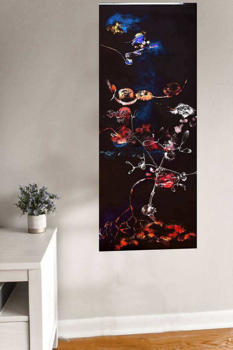 Original Abstract Expressionism Botanic Painting by Veronique Egloff