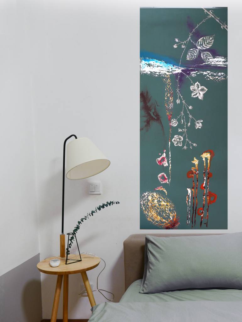 Original Abstract Expressionism Floral Painting by Veronique Egloff